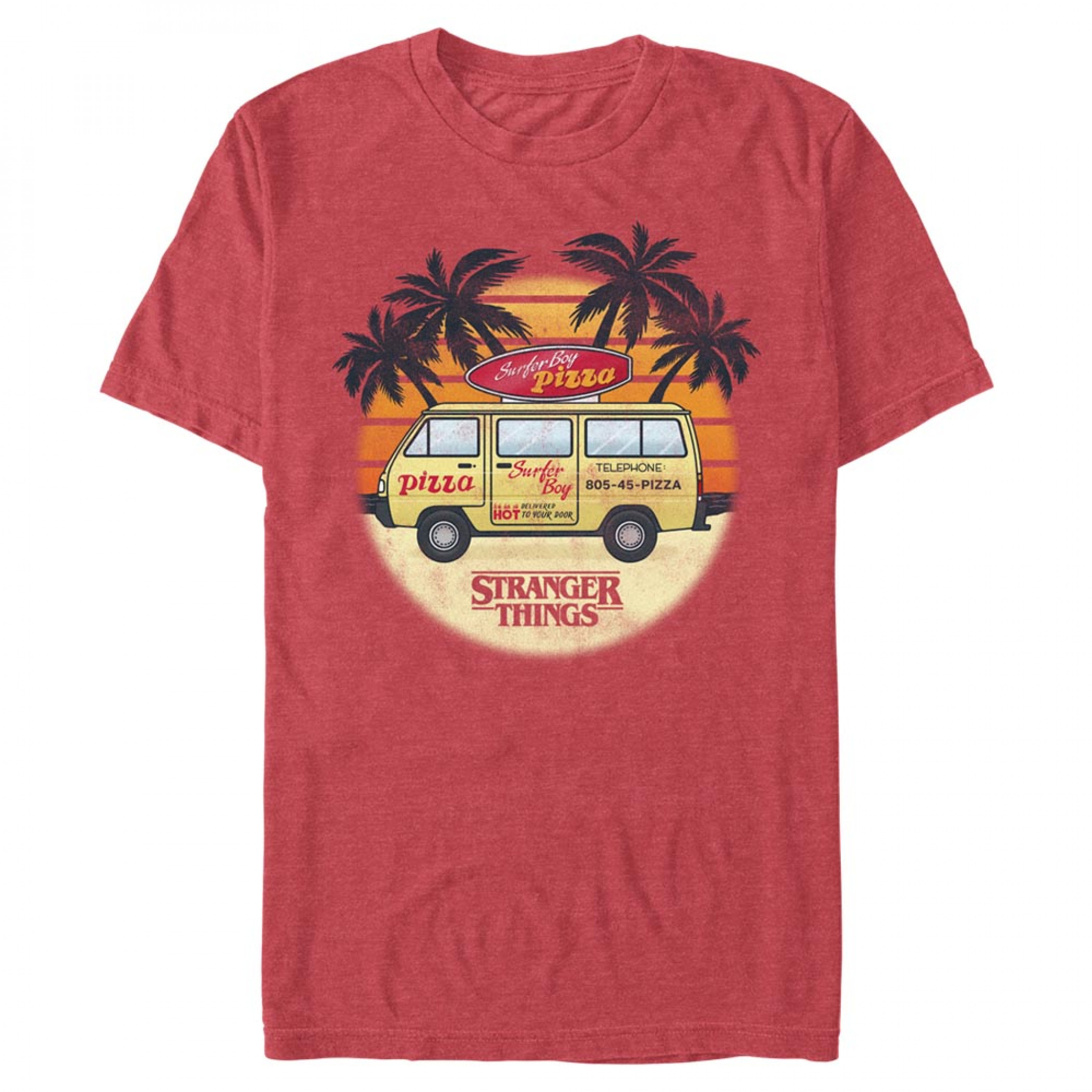 Stranger Things Surfer Boy Pizza T-Shirt